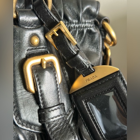 Nappa Gaufre Handle Bag w/ Strap - Picture 2 of 9